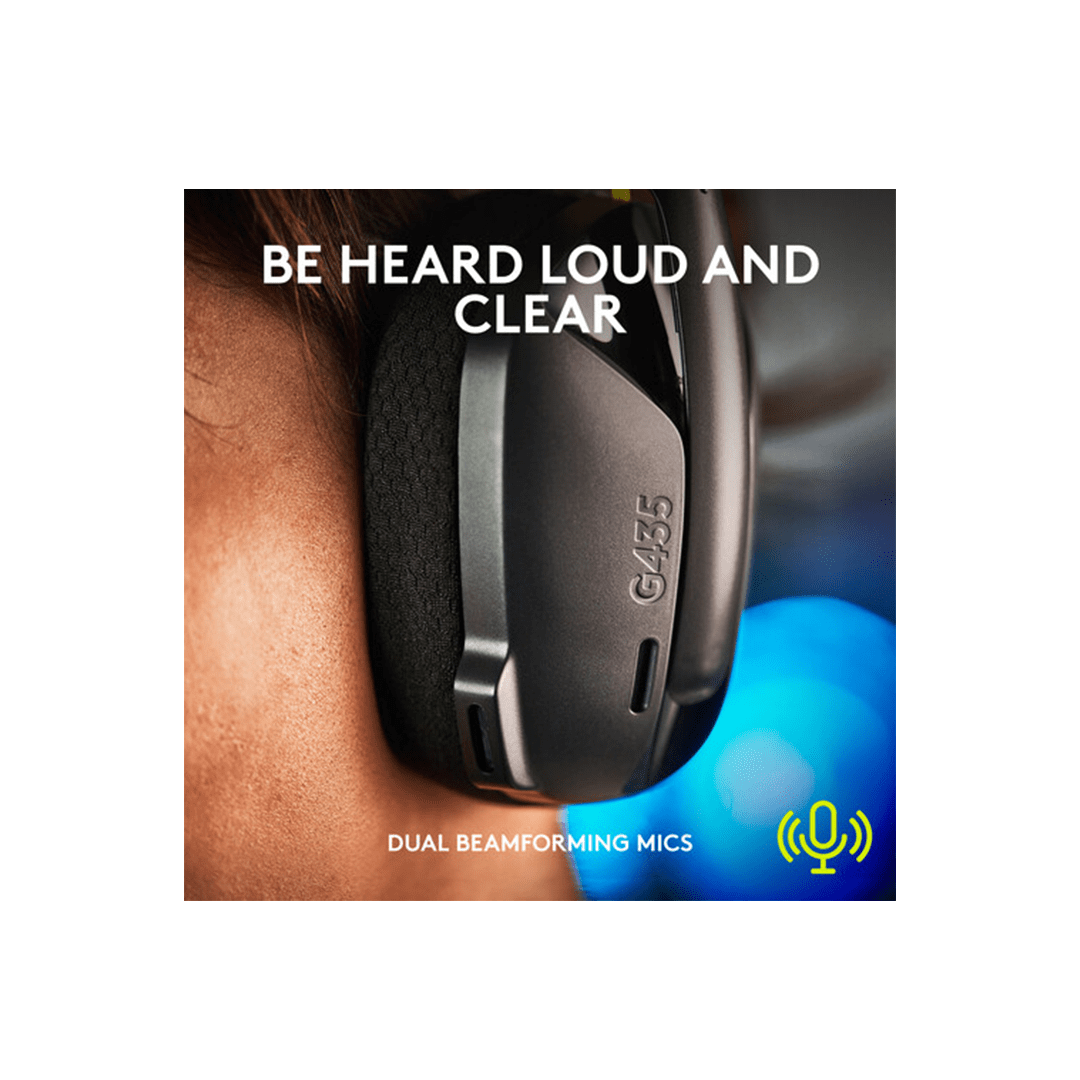 Logitech G435 Wireless Gaming Headset - Black / Yellow in Qatar Logitech G435 Wireless Gaming Headset - Black / Yellow in Qatar